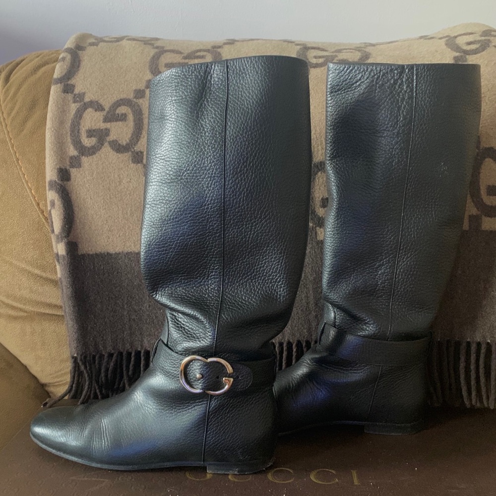 Gucci Leather Interlocking G Riding Boots - Picture 2 of 8